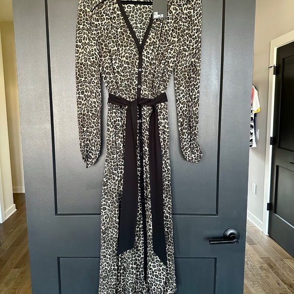 🐆🖤 NWT The Kooples Button-Down Leopard Print Maxi Dress | Fluid Viscose $450! - Picture 6 of 12